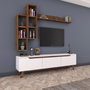 Hanah Home M16 - 804 Mueble de TV Blanco y Nogal con Estantes